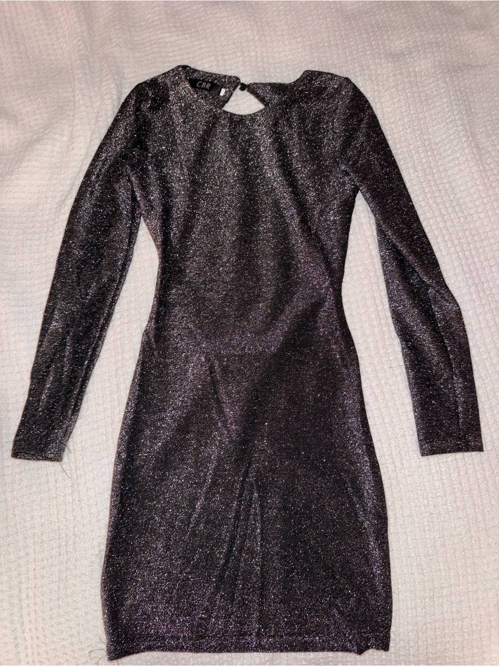 CBR Black Shimmer Long-Sleeve Mini Dress